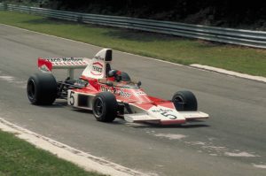 British Grand Prix, Brands Hatch, England, 1974. Emerson Fittipaldi at speed in McLaren Ford. CD#0776-3301-4373-17.